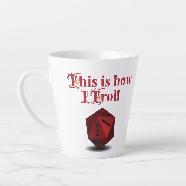 Caneca De Café Latte É assim que eu Troll - Dice de Acerto Crítico (Esquerda)
