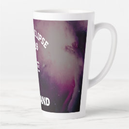 Caneca De Café Latte Eclipse total do sol agosto 2026 texto personaliza