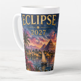 Caneca De Café Latte Eclipse Total Solar 2027 Egito