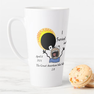 Caneca De Café Latte Edição de Sobrevivência do Eclipse Solar de 2024