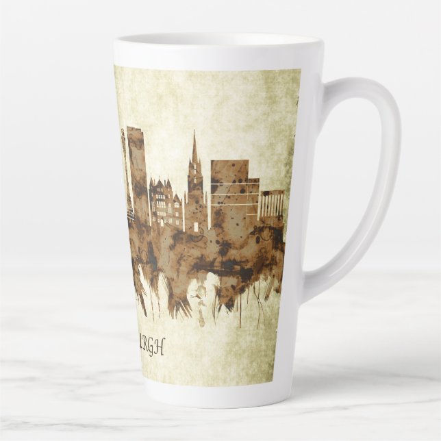 Caneca De Café Latte Edimburgo Scotland Cityscape (Direita)