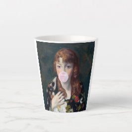 Caneca De Café Latte Edna soprando uma pastilha elástica rosa