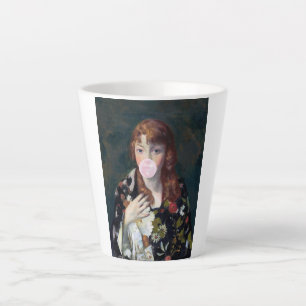 Caneca De Café Latte Edna soprando uma pastilha elástica rosa