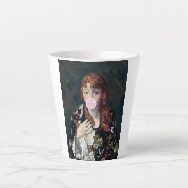 Caneca De Café Latte Edna soprando uma pastilha elástica rosa (Frente)
