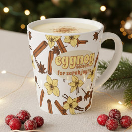 Caneca De Café Latte Eggnog Season Personalizou Cozy Latte Mug