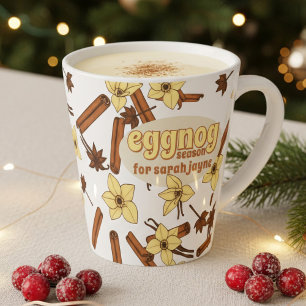 Caneca De Café Latte Eggnog Season Personalizou Cozy Latte Mug