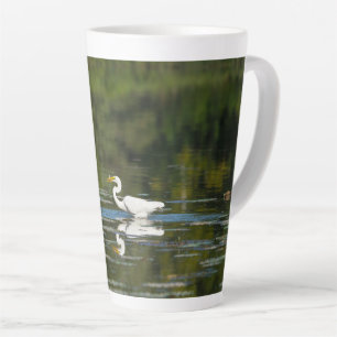 Caneca De Café Latte Egret Fish Banquete