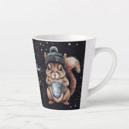 Caneca De Café Latte Eichhörnchen mit Tasse und Schnee „Stay Warm“