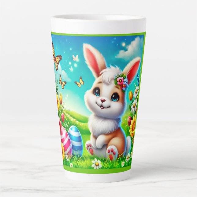 Caneca De Café Latte Ein glücklicher Hasse (Frente)