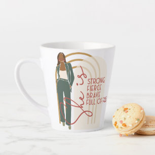 Caneca De Café Latte Ela É Uma Mulher De Latte.