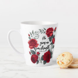 Caneca De Café Latte Ele Me Dá Uma Nova Força