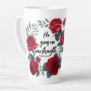 Caneca De Café Latte Ele Me Dá Uma Nova Força