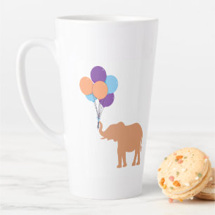 Caneca De Café Latte Elefante Balão