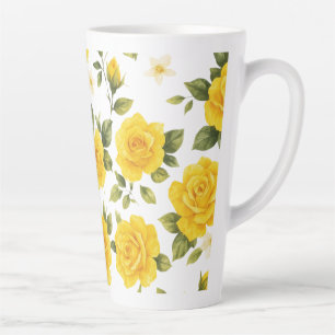 Caneca De Café Latte Elegância do Rosa ouro em preto