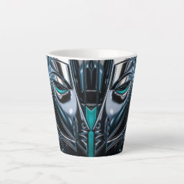 Caneca De Café Latte Elegância Metálica Cibernética