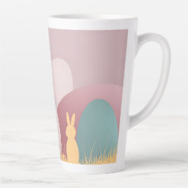 Caneca De Café Latte Elegância Minimalista de Páscoa