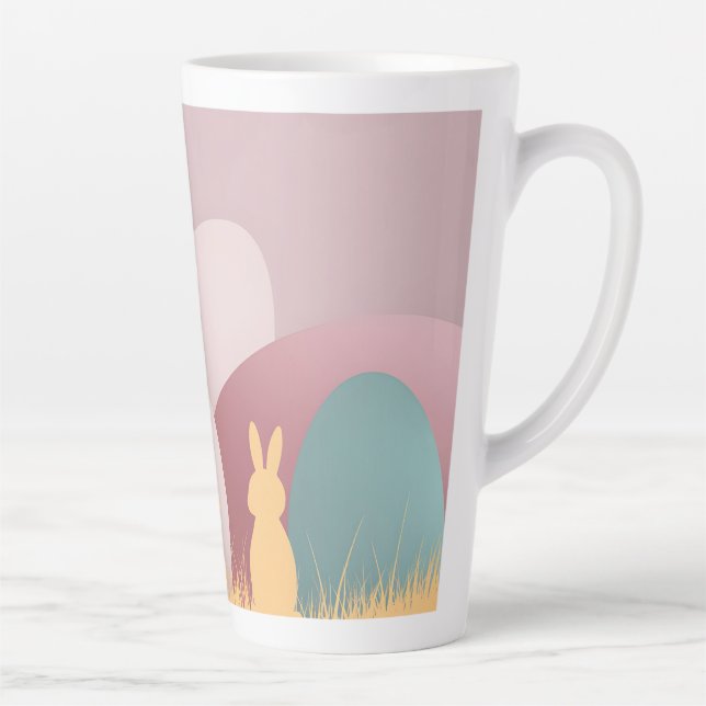 Caneca De Café Latte Elegância Minimalista de Páscoa (Direita)