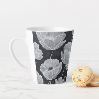 Caneca De Café Latte Elegant and Whimsical Poppies