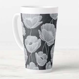 Caneca De Café Latte Elegant and Whimsical Poppies