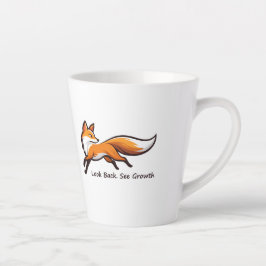 Caneca De Café Latte Elegant Running Fox "Look Back. See Growth."