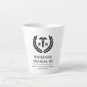 Caneca De Café Latte Elegante de Graduação Escolar de Enfermagem Person
