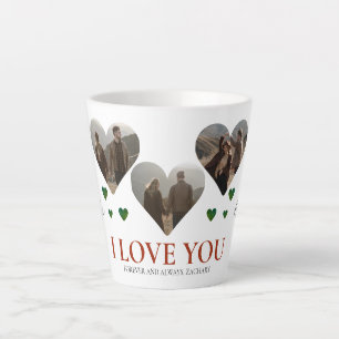 Caneca De Café Latte Elegante dia de os namorados de amor casal 3 nome 
