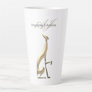Caneca De Café Latte Elegante Dourado