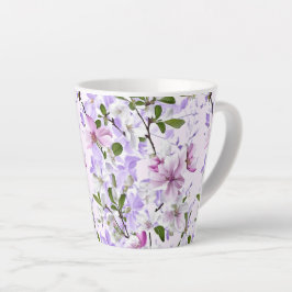 Caneca De Café Latte Elegante Flor de Pequeno Pastel