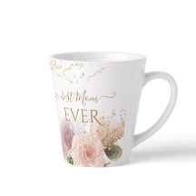 Elegante Floral A Melhor Mãe Já Dourada Glitter