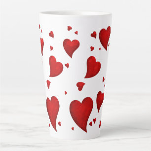 Caneca De Café Latte Elegante Glam Fab Na moda Trendy Red Heart