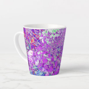 Caneca De Café Latte Elegante Hortênsia Limelight Roxa e Azul