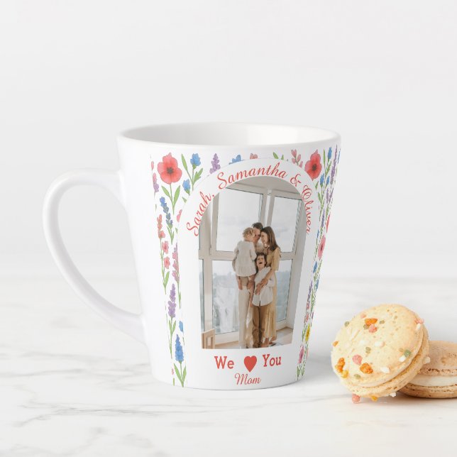 Caneca De Café Latte Elegante Mãe Mug | Presente de coração personaliza (In Situ)