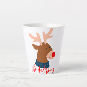 Caneca De Café Latte Elegante Nosso Primeiro Natal como Casal Sr e Sra