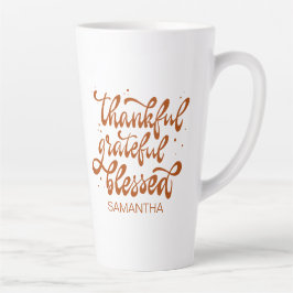 Caneca De Café Latte Elegante Outono Celebração de Ação de Graças entre