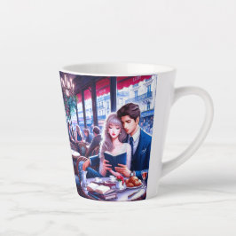 Caneca De Café Latte Elegante Parisiense Café Date: Uma Fuga Romântica