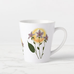Caneca De Café Latte Elegante Pequena Rosa Pêssego Vintage Borboleta