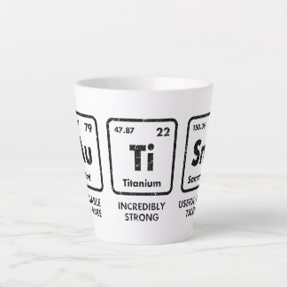 Caneca De Café Latte Elementos de consciência do autismo Mesa periódica