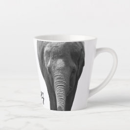 Caneca De Café Latte Elephant Wildlife Art Nome Personalizado Animal