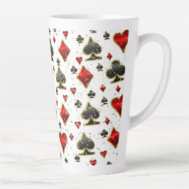 Caneca De Café Latte Elevem seu pôquer noites latte mug