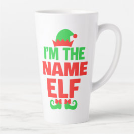 Caneca De Café Latte Elfo de Natal Personalizado