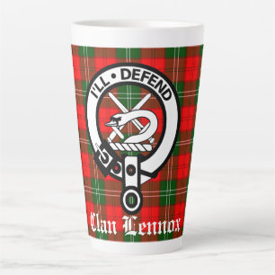 Caneca De Café Latte Emblema e Tartan do Clã Lennox