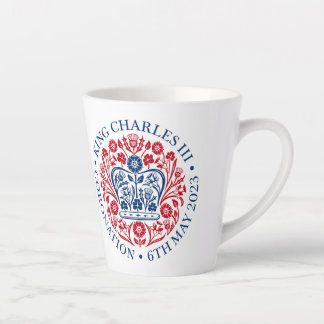 Caneca De Café Latte Emblema oficial da coroação King Charles III Latte