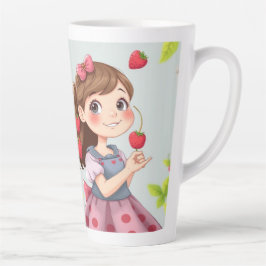 Caneca De Café Latte Emely – Die Erdbeerprinzessin