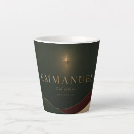 Caneca De Café Latte EMMANUEL | Mateus 1:23 Cristão