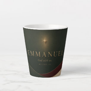 Caneca De Café Latte EMMANUEL Mateus 1:23 Cristão