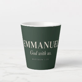 Caneca De Café Latte EMMANUEL | Mateus 1:23 | Natal
