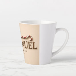 Caneca De Café Latte EMMANUEL | Mateus 1:23 Natal | Creme Quente