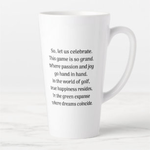 Caneca De Café Latte  Emoção do golfista