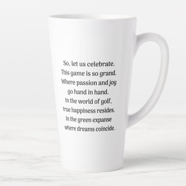 Caneca De Café Latte  Emoção do golfista (Direita)