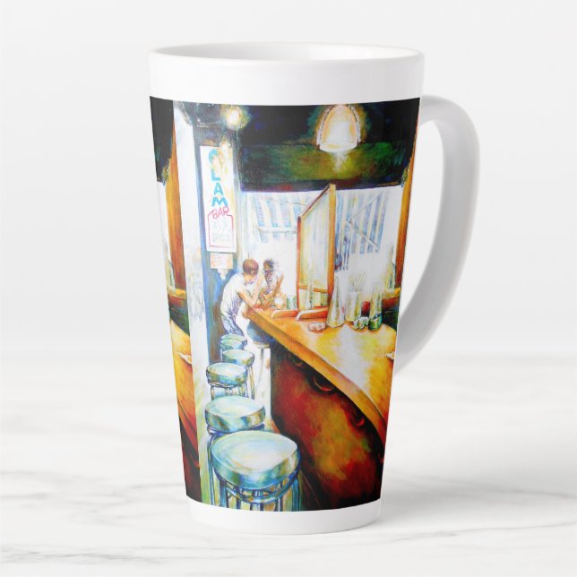 Caneca De Café Latte Emocional para motivar, lógica para justificar (Ângulo direito)